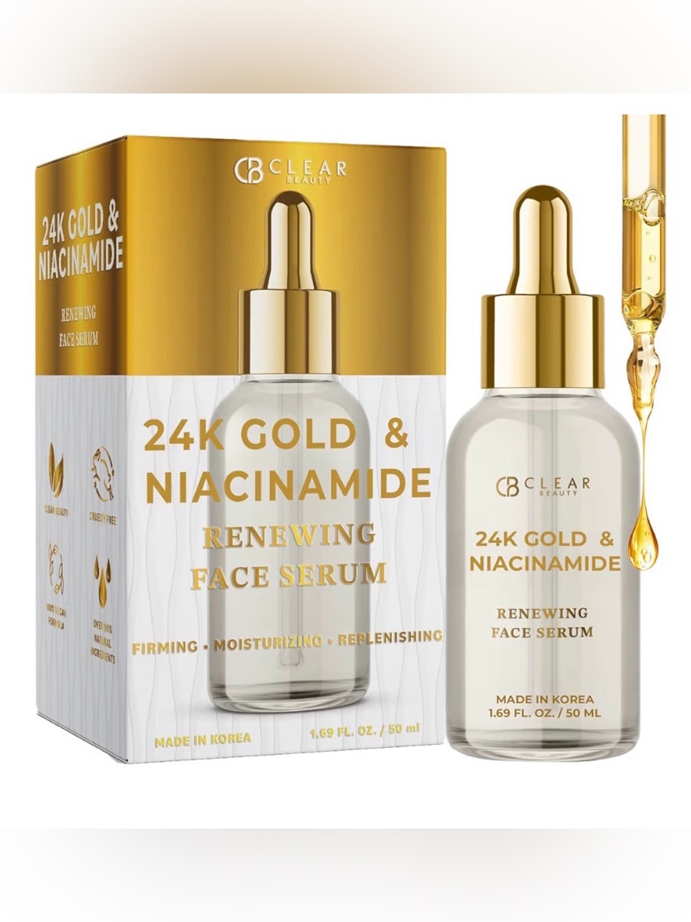 Clear Beauty 24K Gold & Niacinamide Serum Firming FaceSerum